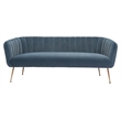 ZUO Deco Modern Polyester Velvet and Stainless Steel Sofa in Gray & Gold