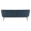 ZUO Deco Modern Polyester Velvet and Stainless Steel Sofa in Gray & Gold