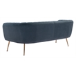 ZUO Deco Modern Polyester Velvet and Stainless Steel Sofa in Gray & Gold