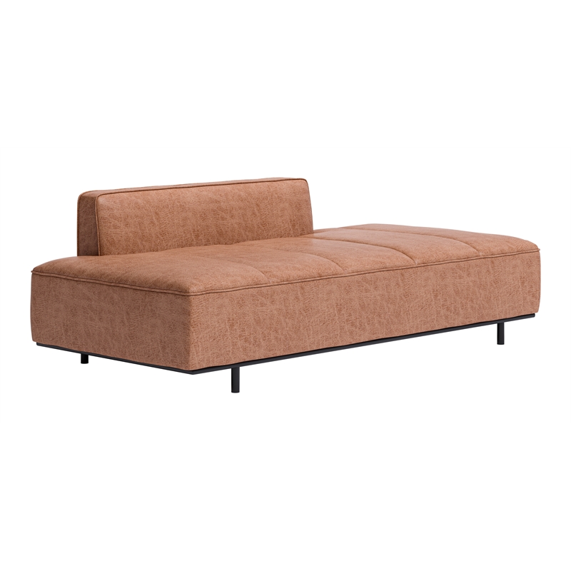 ZUO Confection Modern Polyurethane Upholstered Sofa in Brown/Black