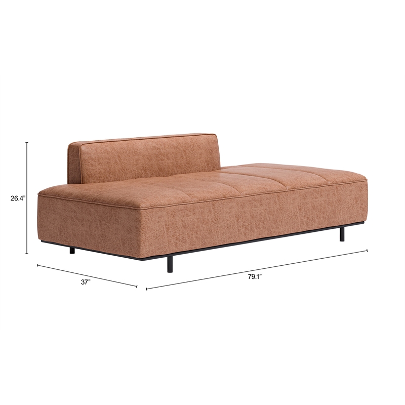 ZUO Confection Modern Polyurethane Upholstered Sofa in Brown/Black