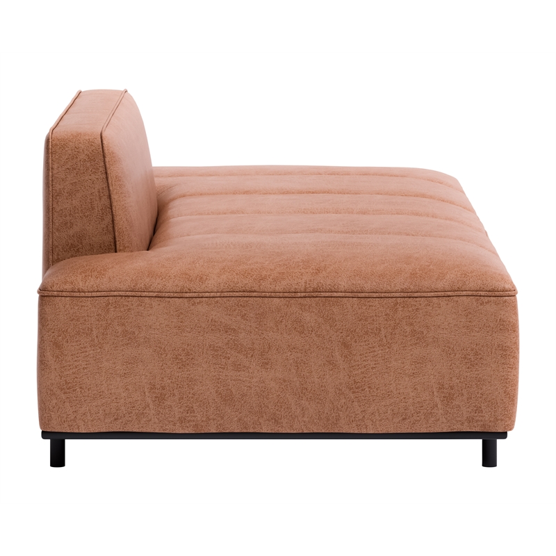 ZUO Confection Modern Polyurethane Upholstered Sofa in Brown/Black
