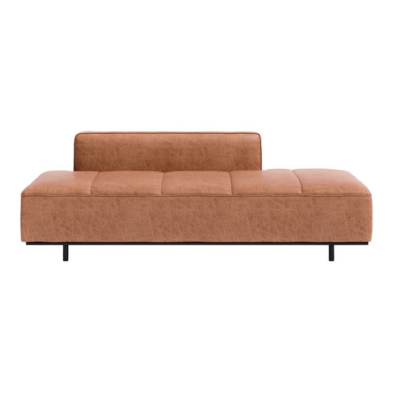 ZUO Confection Modern Polyurethane Upholstered Sofa in Brown/Black