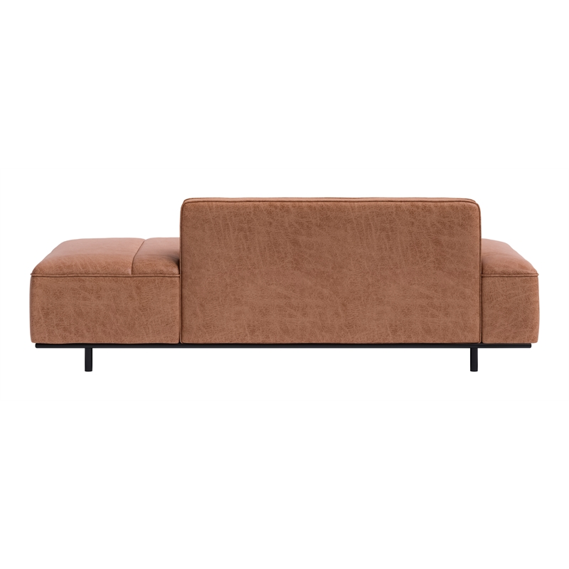 ZUO Confection Modern Polyurethane Upholstered Sofa in Brown/Black