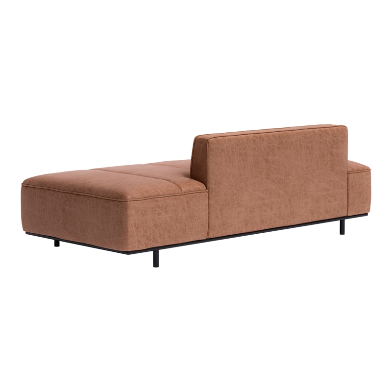 ZUO Confection Modern Polyurethane Upholstered Sofa in Brown/Black