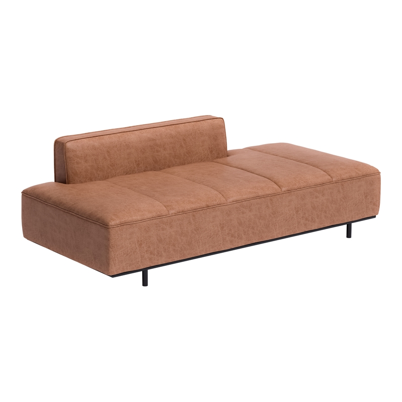ZUO Confection Modern Polyurethane Upholstered Sofa in Brown/Black
