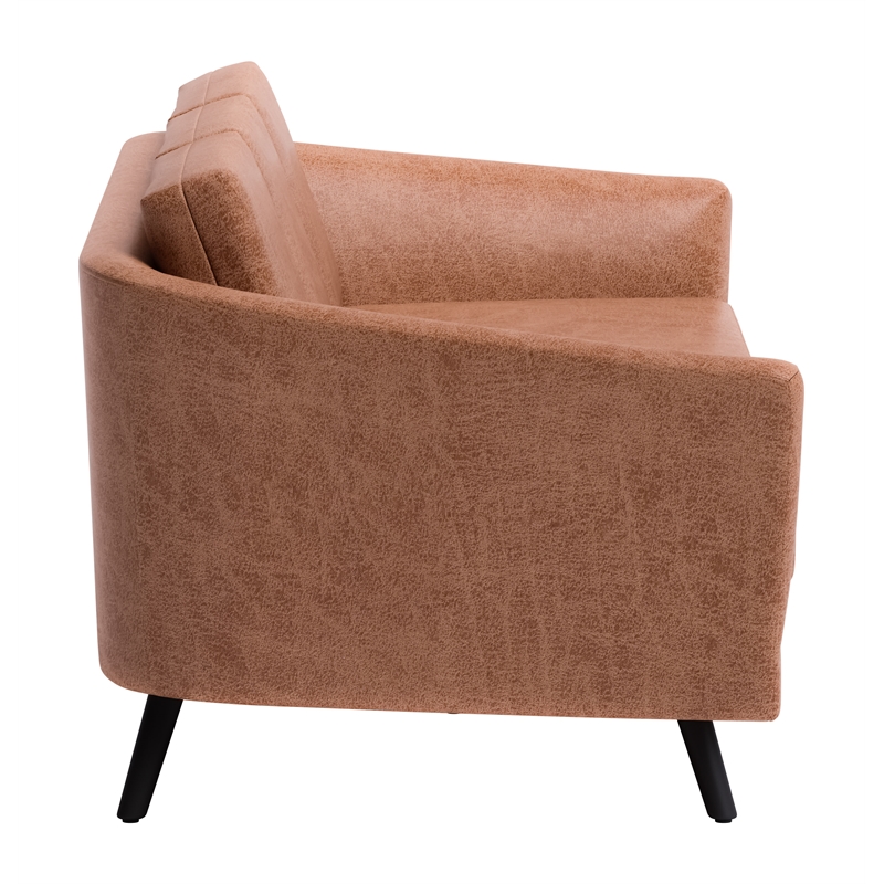 ZUO Divinity Modern Polyurethane Upholstered Sofa in Brown