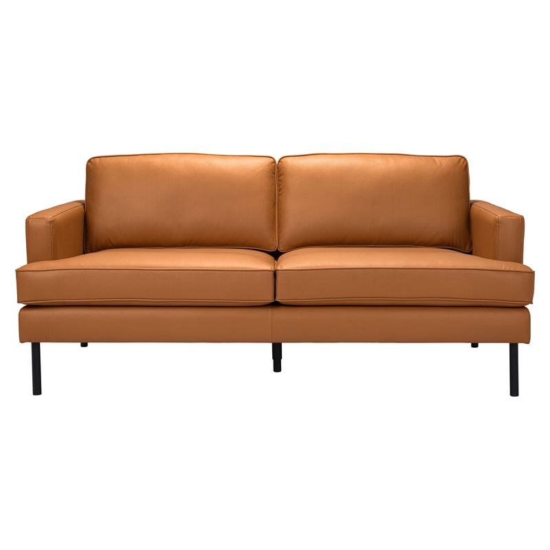 ZUO Decade Modern Polyurethane Upholstered Sofa in Brown/Black