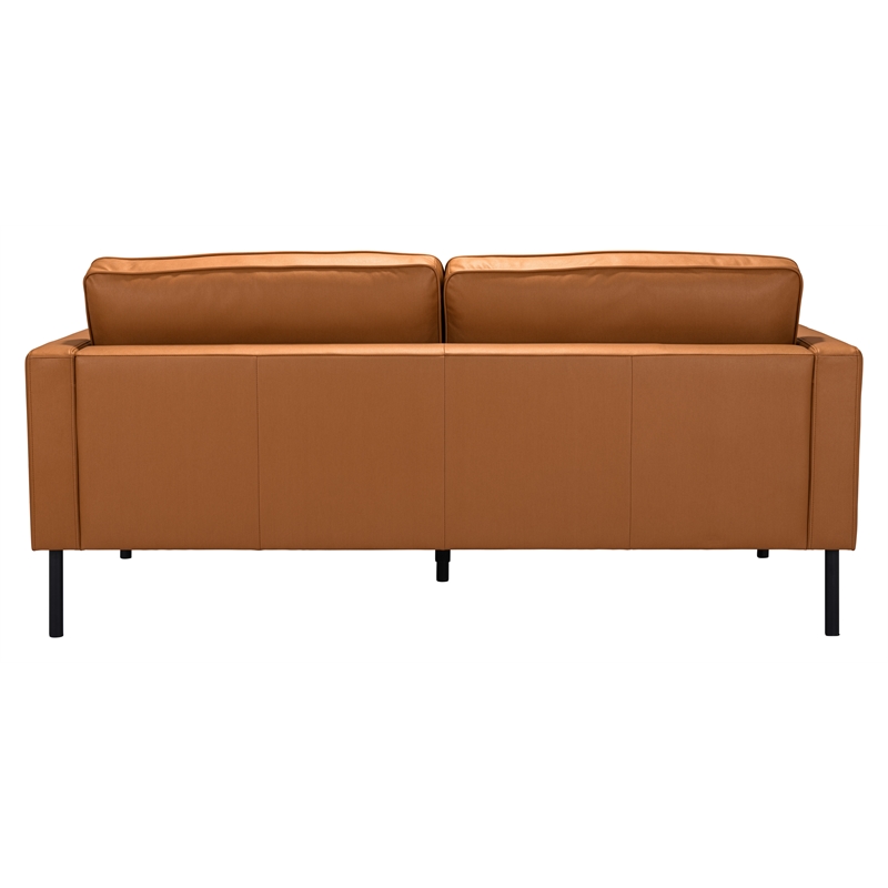 ZUO Decade Modern Polyurethane Upholstered Sofa in Brown/Black