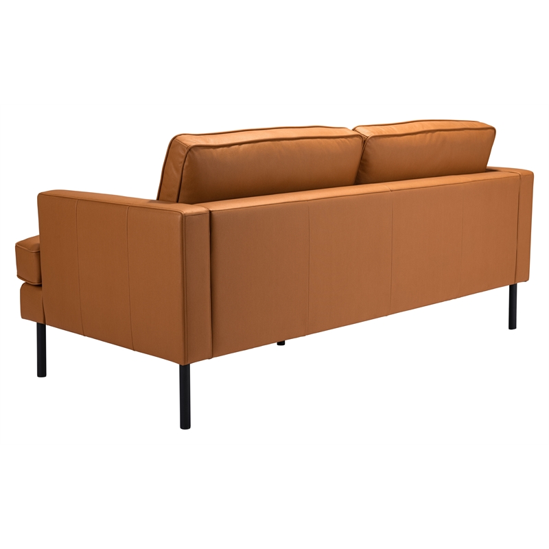 ZUO Decade Modern Polyurethane Upholstered Sofa in Brown/Black