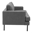 ZUO Decade Modern Polyurethane Upholstered Sofa in Vintage Gray/Black