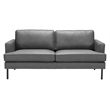 ZUO Decade Modern Polyurethane Upholstered Sofa in Vintage Gray/Black