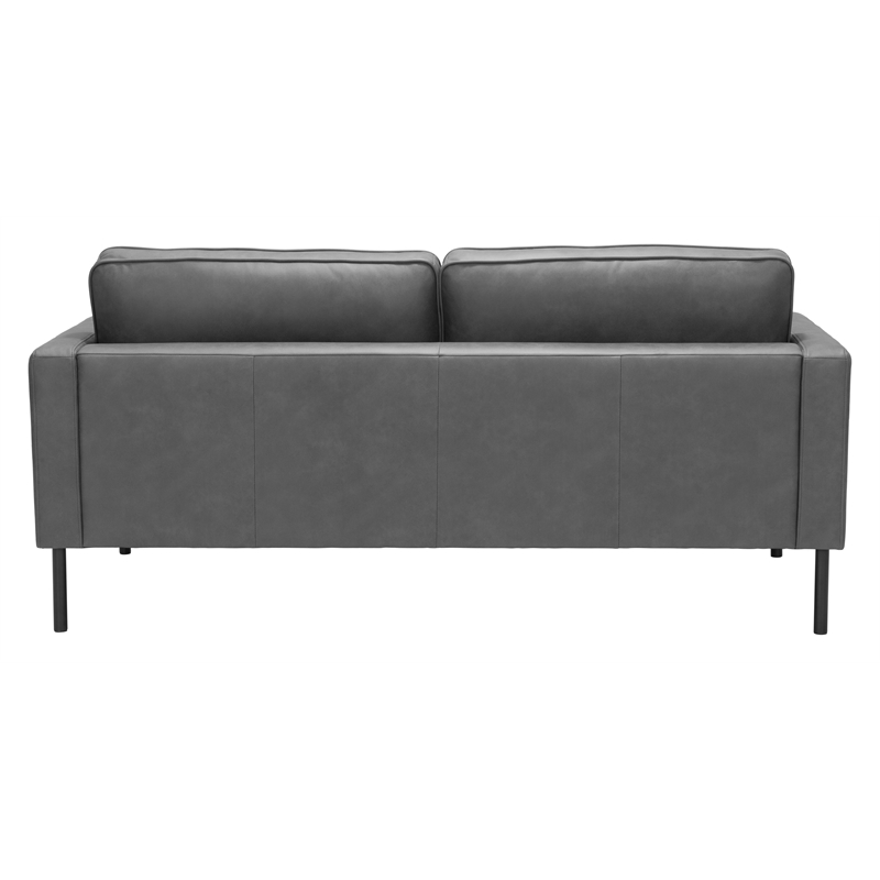 ZUO Decade Modern Polyurethane Upholstered Sofa in Vintage Gray/Black