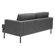 ZUO Decade Modern Polyurethane Upholstered Sofa in Vintage Gray/Black