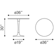 ZUO Fullerton Natural Marble Top Round Dining Table in White & Gold