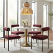 ZUO Fullerton Natural Marble Top Round Dining Table in White & Gold