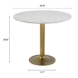 ZUO Fullerton Natural Marble Top Round Dining Table in White & Gold