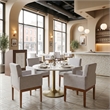 ZUO Ithaca Marble Top Round Dining Table in White and Gold