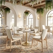 ZUO Ithaca Marble Top Round Dining Table in White and Gold