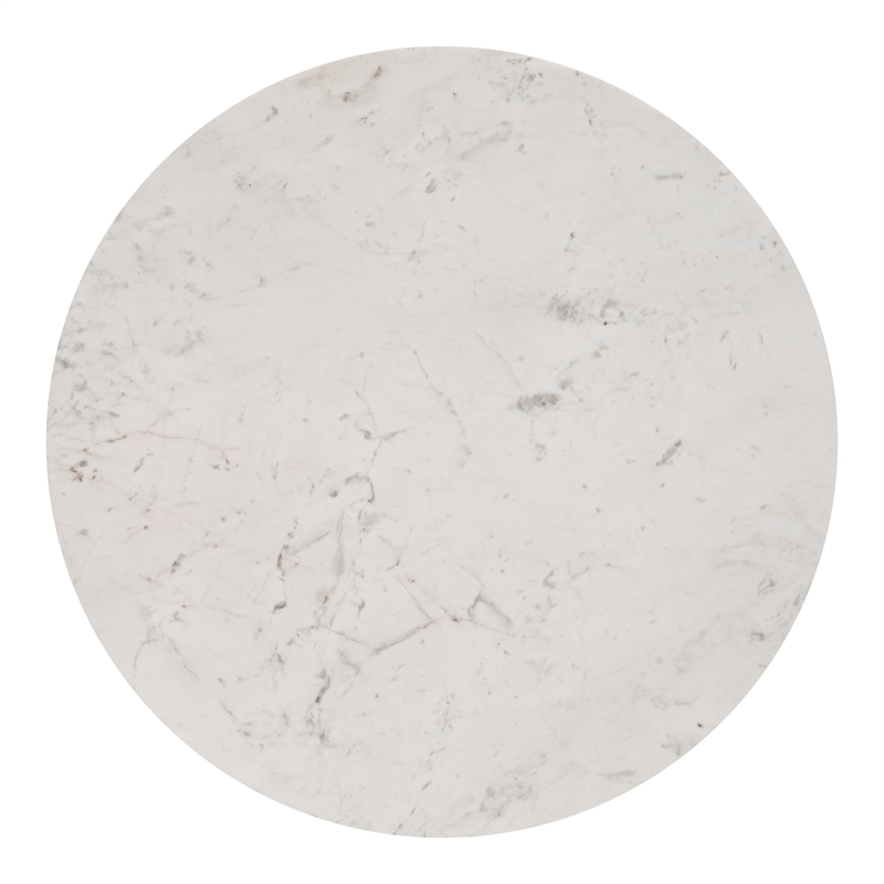 ZUO Ithaca Marble Top Round Dining Table in White and Gold