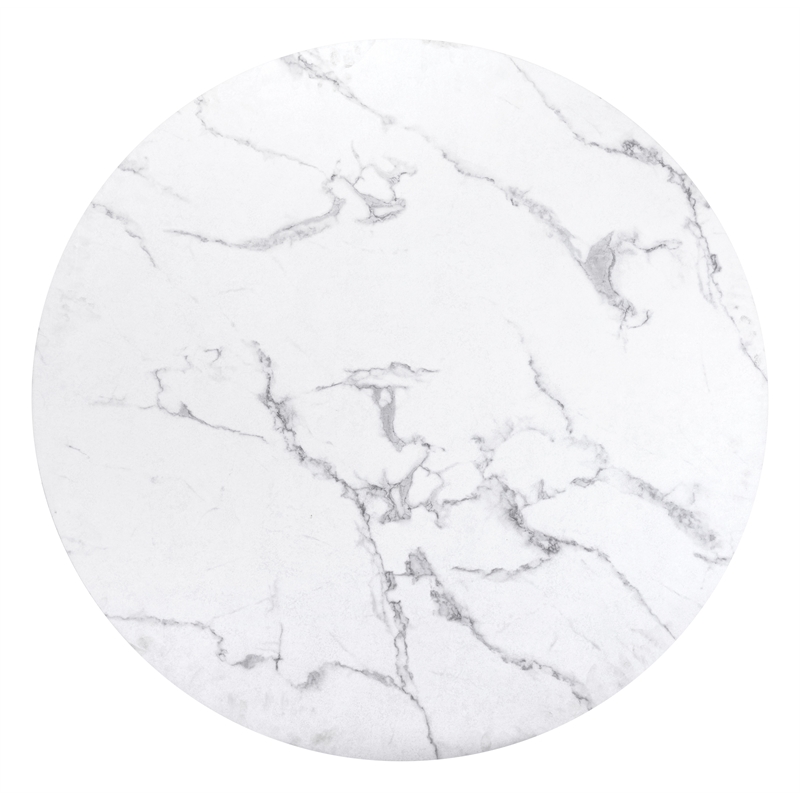 ZUO Amiens MDF Laminate Top with Marble Print Dining Table in White