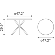ZUO Amiens MDF Laminate Top with Marble Print Dining Table in White