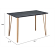 ZUO Deus Modern Style Steel and MDF Counter Table in Black