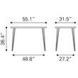 ZUO Deus Modern Style Steel and MDF Counter Table in Black