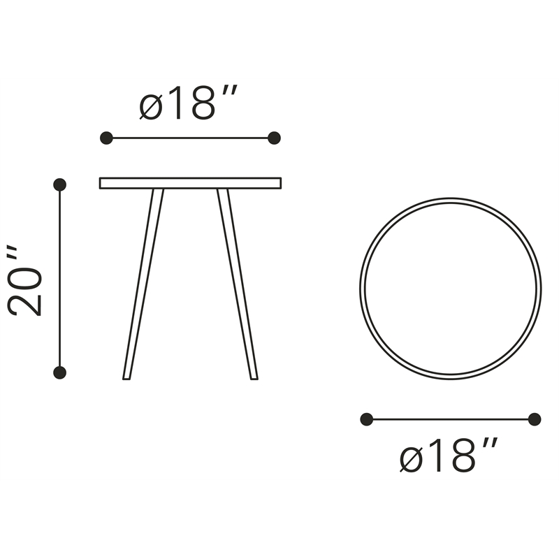 Particle Side Table Gold & Black