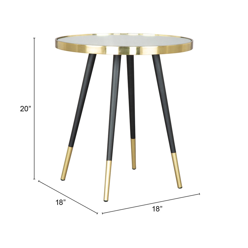 Particle Side Table Gold & Black