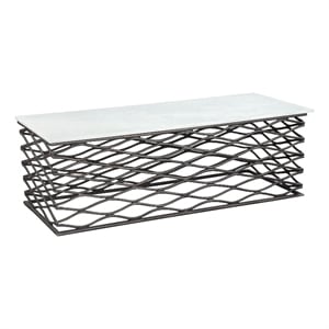 ZUO Duchess Coffee Table in White & Antique Bronze