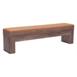 ZUO Bonker Faux Leather Upholstered Storage Bench in Brown