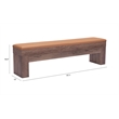 ZUO Bonker Faux Leather Upholstered Storage Bench in Brown