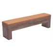 ZUO Bonker Faux Leather Upholstered Storage Bench in Brown