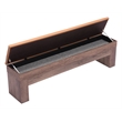 ZUO Bonker Faux Leather Upholstered Storage Bench in Brown