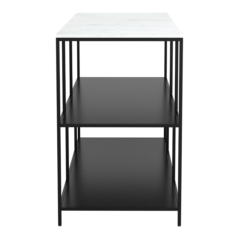 ZUO Singularity Marble Top Rectangular Console Table in White & Black