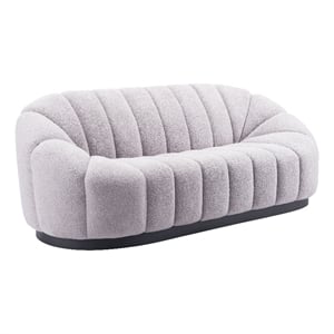 ZUO Bhutan Polyester Shearling Fabric Upholstered Sofa in Light Gray
