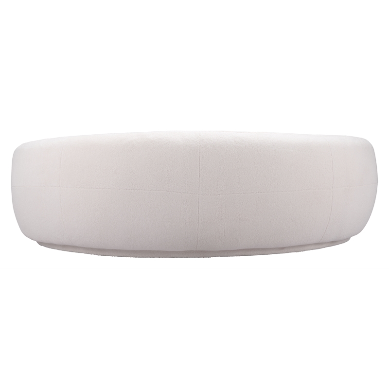 ZUO Tibet Polyester Shearling Fabric Upholstered Sofa in Cream