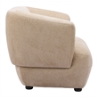 ZUO Bekker Velvet Upholstered Accent Chair in Golden Beige