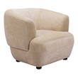 ZUO Bekker Velvet Upholstered Accent Chair in Golden Beige