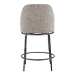 ZUO Nordhavn Collection Swivel Counter Stool with Footrest in Gray