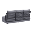 ZUO Mekan Powder Coated Aluminum Frame Sofa in Gray
