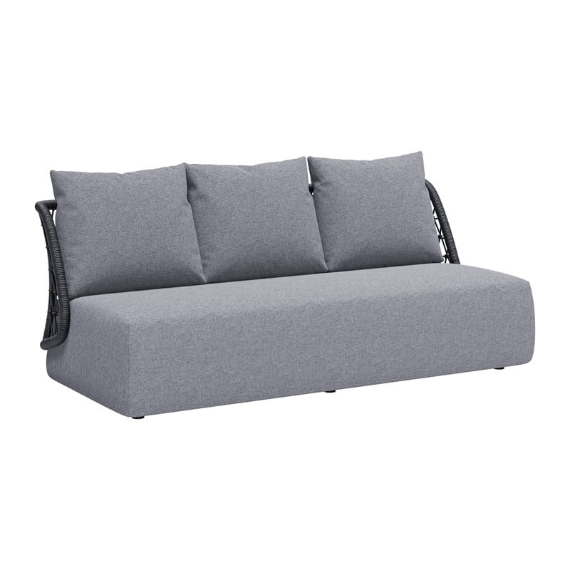 ZUO Mekan Powder Coated Aluminum Frame Sofa in Gray
