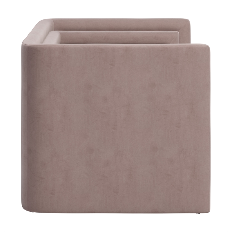 ZUO Trippel Soft Velvet Fabric Upholstered Loveseat in Taupe
