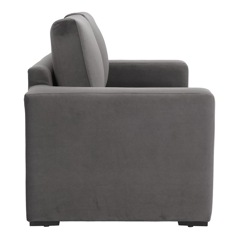 ZUO Jide Fabric-Wrapped Wood Frame Sleeper Sofa in Gray