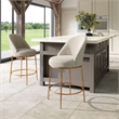 ZUO Nordhavn Collection Swivel Counter Stool in Beige & Gold