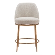 ZUO Nordhavn Collection Swivel Counter Stool in Beige & Gold