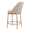 ZUO Nordhavn Collection Swivel Counter Stool in Beige & Gold
