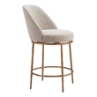 ZUO Nordhavn Collection Swivel Counter Stool in Beige & Gold
