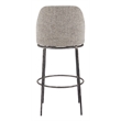 ZUO Nordhavn Collection Swivel Barstool with Footrest in Gray